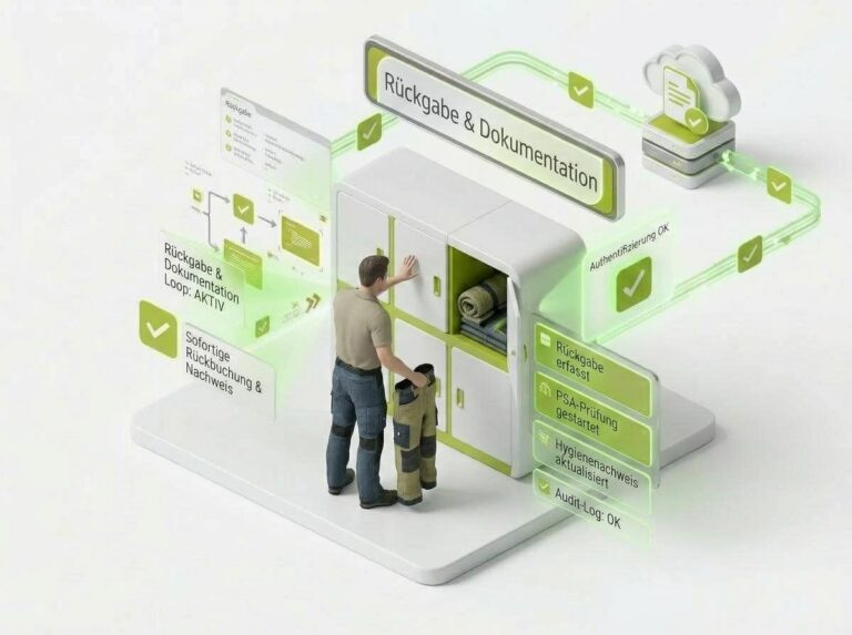 Bekleidungsmanagement- Automatische Rückgabe von Berufsbekleidung